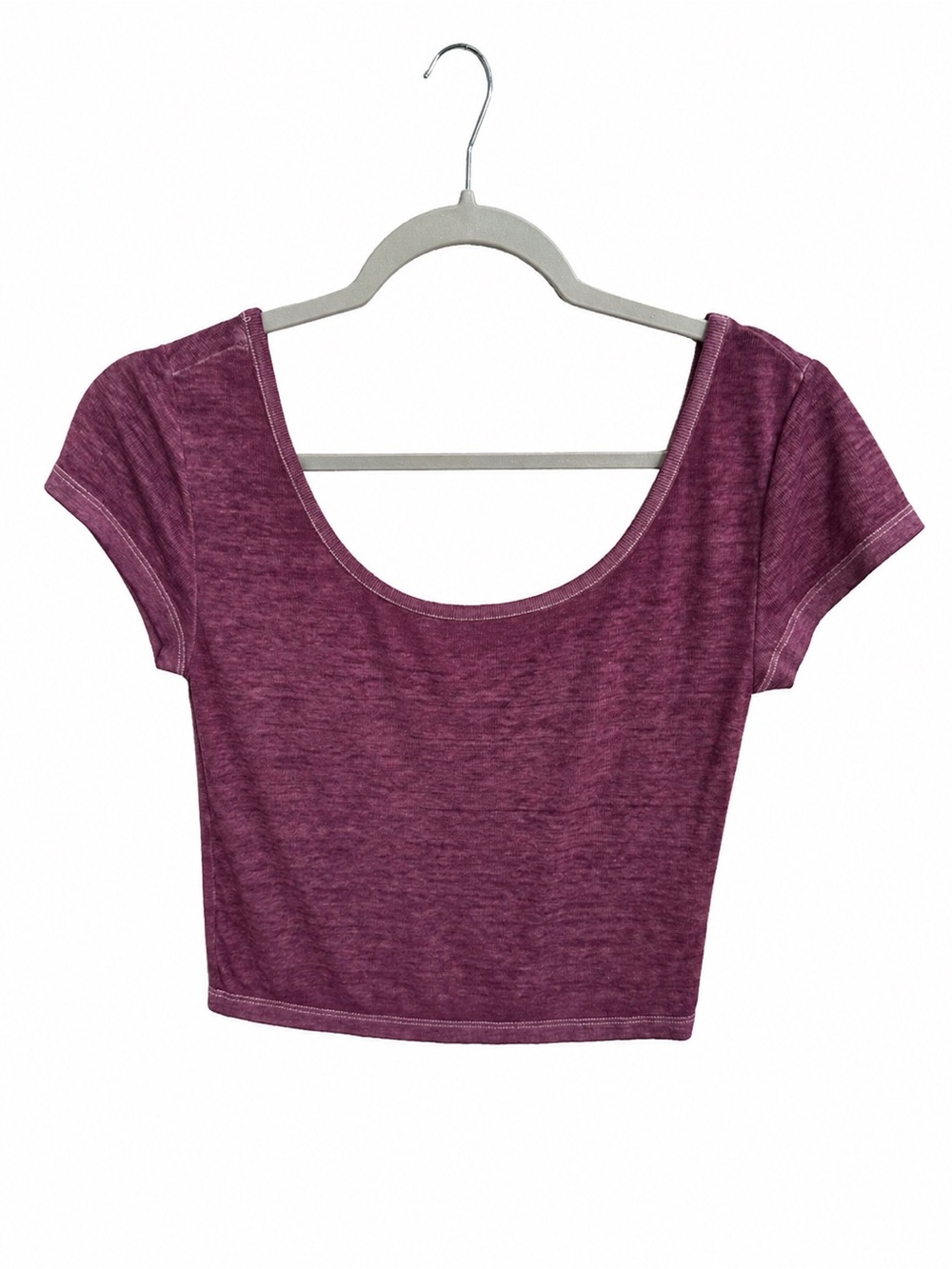Mossimo Supply Co. Heather Plum Scoop Crop Tee